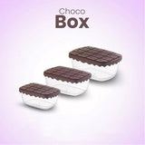 3 Pcs Set  Plastic Choco Box For Kids 500 ml (L6.7xW4.9xH2.0) Inches