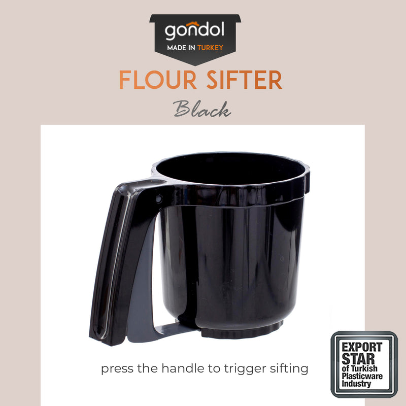 Flour Sifter Jug with Easy Mechanical Sifting Compact Baking Tool for Sifting Flour