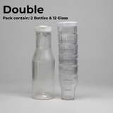 Plastic Water Bottle Set with 6 Glasses – 4 Colors Available (Made in Pakistan)
