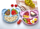 2 Pcs Plastic Kids Food Organizer Plate