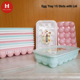 Egg Tray with Lid - 15 Slots