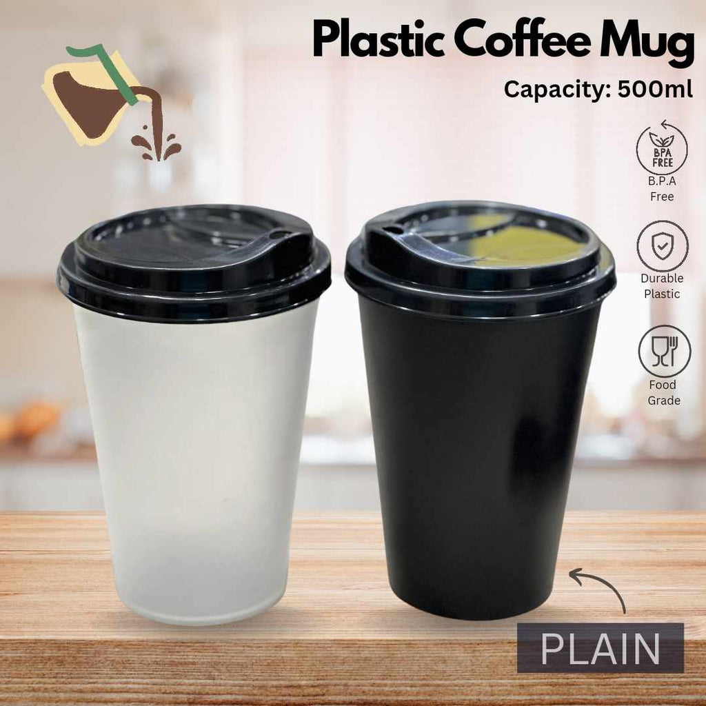Plain Plastic Coffee Cups 500Ml Pack Of 100 6 Plain Plastic Coffee Cups 500Ml Pack Of 100