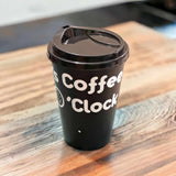 2 Pcs Printed Plastic Coffee Cups 500ml (L3.5xW3.5xH5.0)Inches