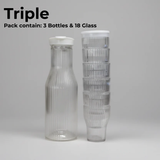 Plastic Water Bottle Set with 6 Glasses – 4 Colors Available (Made in Pakistan)