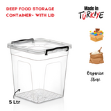 DEEP FOOD STORAGE CONTAINER-5 LT WITH LID