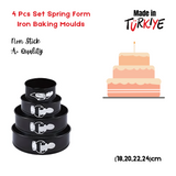 4 Pcs Set  Spring Form  Iron Baking Moulds