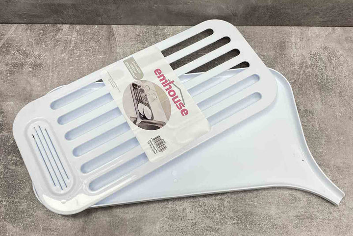 Rectangular White Dish Drainer – Sleek, Spacious, and Durable Kitchen Organizer