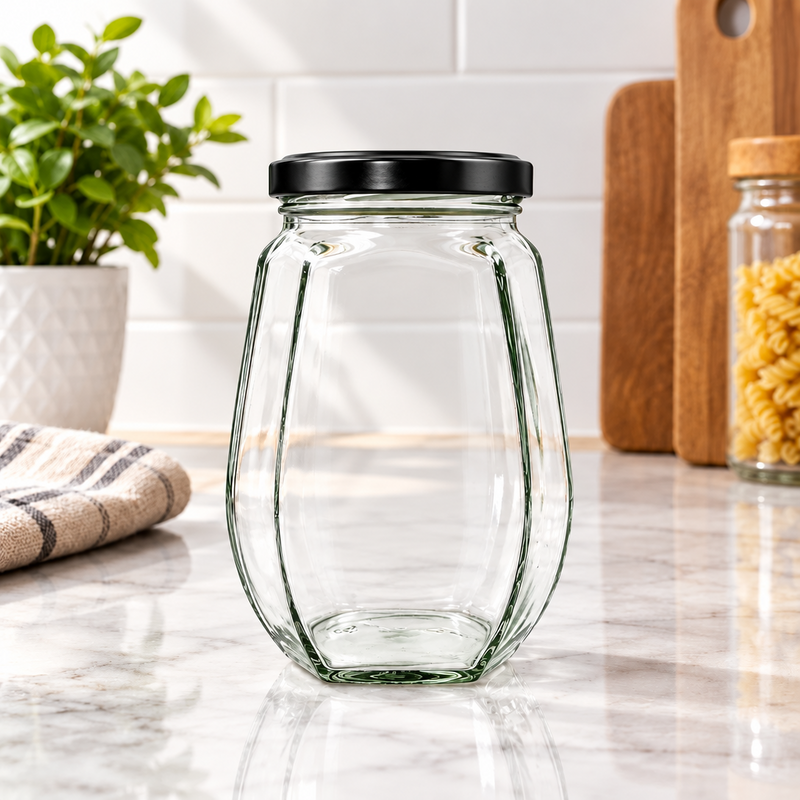 Alshifa Glass Jar 500g (Only Black lids available)