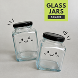 400ml Glass Jar Square
