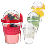 3 Pcs Liquid Container with Cereal Container on Top 600 ml