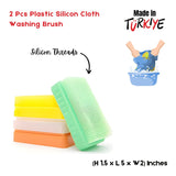 2 Pcs Plastic Cloth Washing Brush  *H 1.5 Inch*L 5 Inch*W 2 Inch*