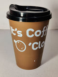 2 Pcs Printed Plastic Coffee Cups 500ml (L3.5xW3.5xH5.0)Inches