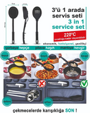 Fireproof Non-Stick Teflon 3 in 1 Serving Plastic Spoon Set