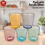 Acrylic Glass for Water, Pack of 6