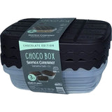 3 Pcs Set  Plastic Choco Box For Kids 500 ml (L6.7xW4.9xH2.0) Inches