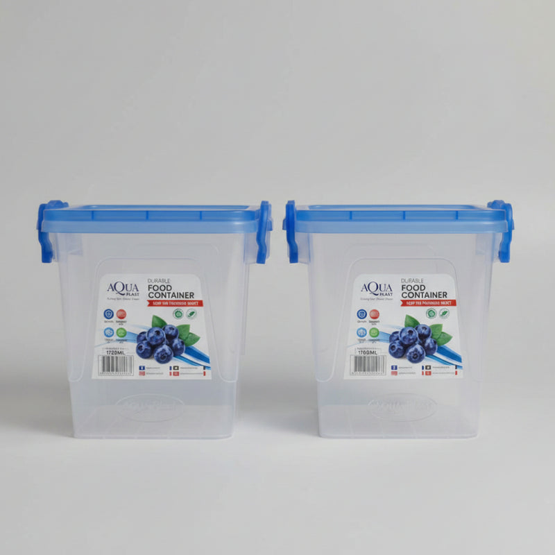 Single 1700ml Plastic Food Storage Container with Clip Lid