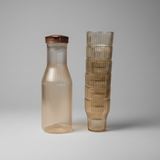 Plastic Water Bottle Set with 6 Glasses – 4 Colors Available (Made in Pakistan)