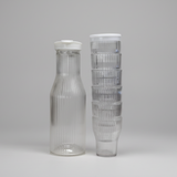 Plastic Water Bottle Set with 6 Glasses – 4 Colors Available (Made in Pakistan)