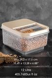 12 LT Mega Size Flour Pulses Storage Container with Sliding Lid