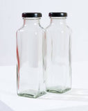 300ml Clear Glass Bottle with Black Screw Cap | Premium Empty Glass Storage Bottle