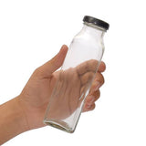 300ml Clear Glass Bottle with Black Screw Cap | Premium Empty Glass Storage Bottle