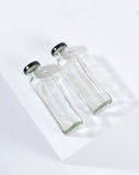 300ml Clear Glass Bottle with Black Screw Cap | Premium Empty Glass Storage Bottle
