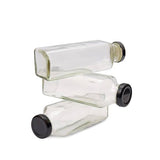 300ml Clear Glass Bottle with Black Screw Cap | Premium Empty Glass Storage Bottle