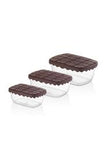 3 Pcs Set  Plastic Choco Box For Kids 500 ml (L6.7xW4.9xH2.0) Inches