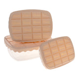 3 Pcs Set  Plastic Choco Box For Kids 500 ml (L6.7xW4.9xH2.0) Inches